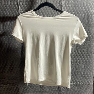 white silky tee